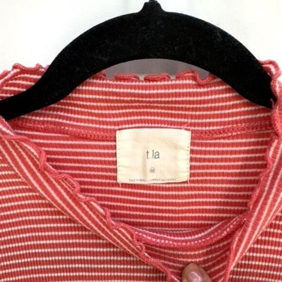 Anthropologie t.la Ribbed Striped Peplum Tank Size M - Picture 5 of 9